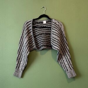 NWOT Wild Fable Heather Gray Open Shawl Crop Sweater XXS